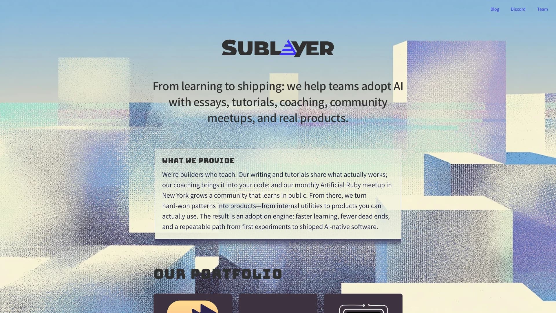 sublayer-ai homepage
