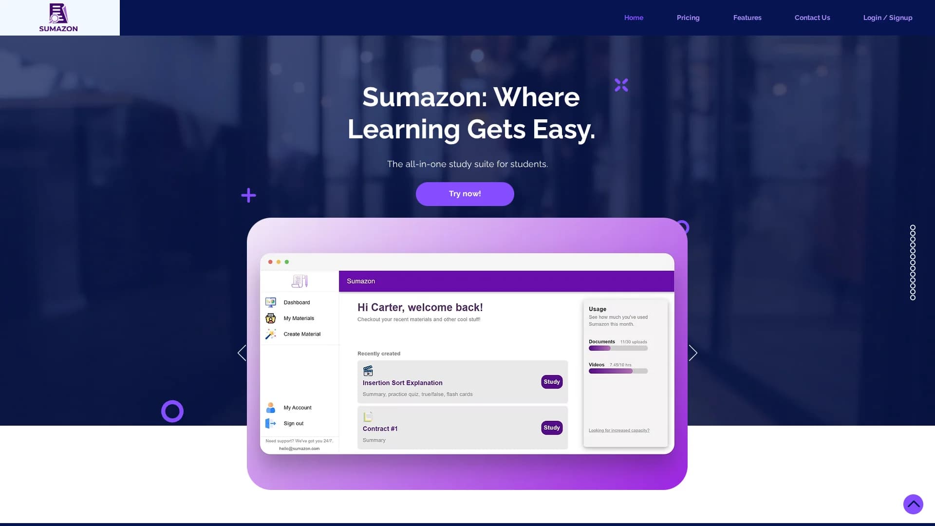 sumazon-com homepage