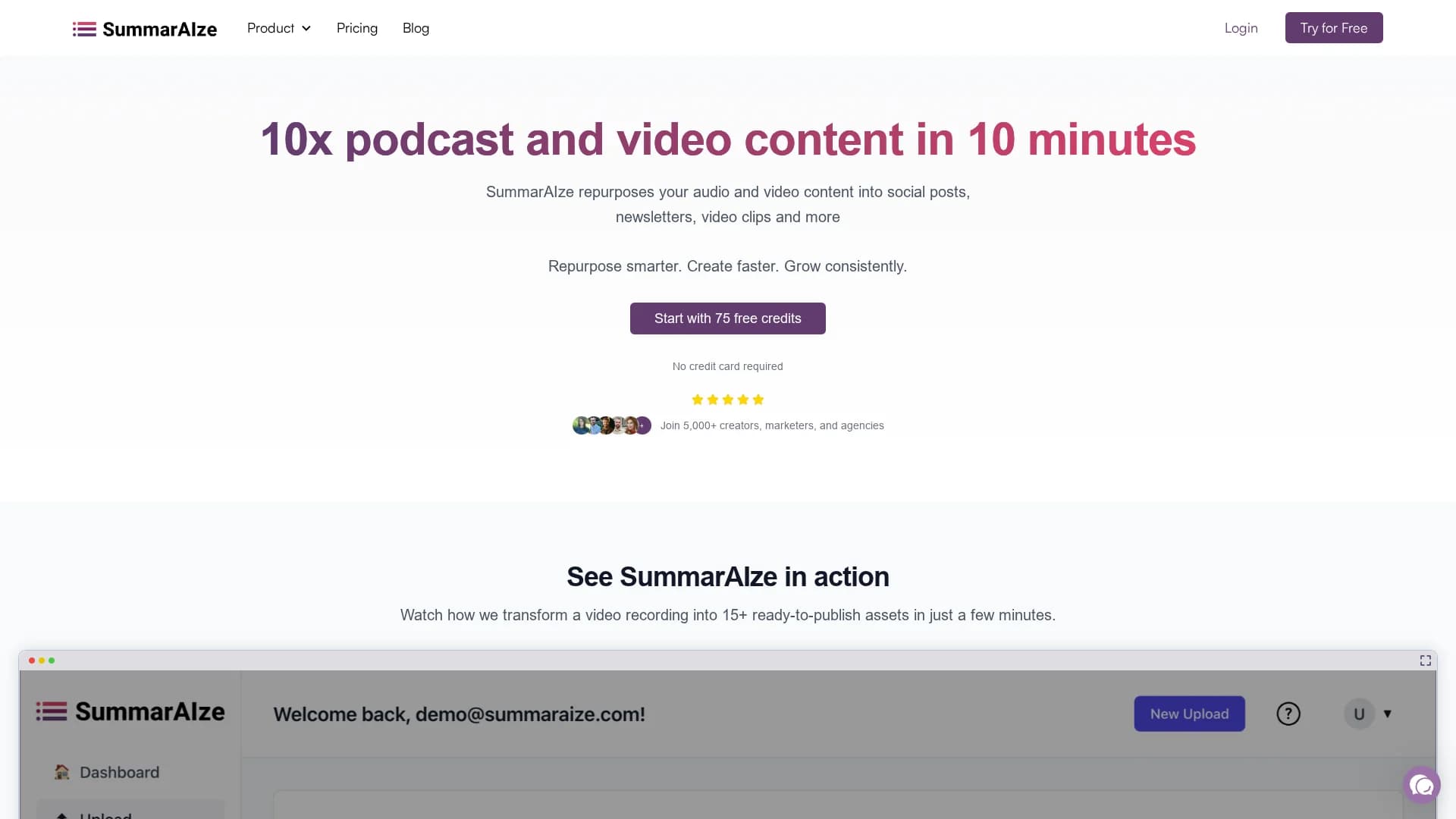 summaraize homepage