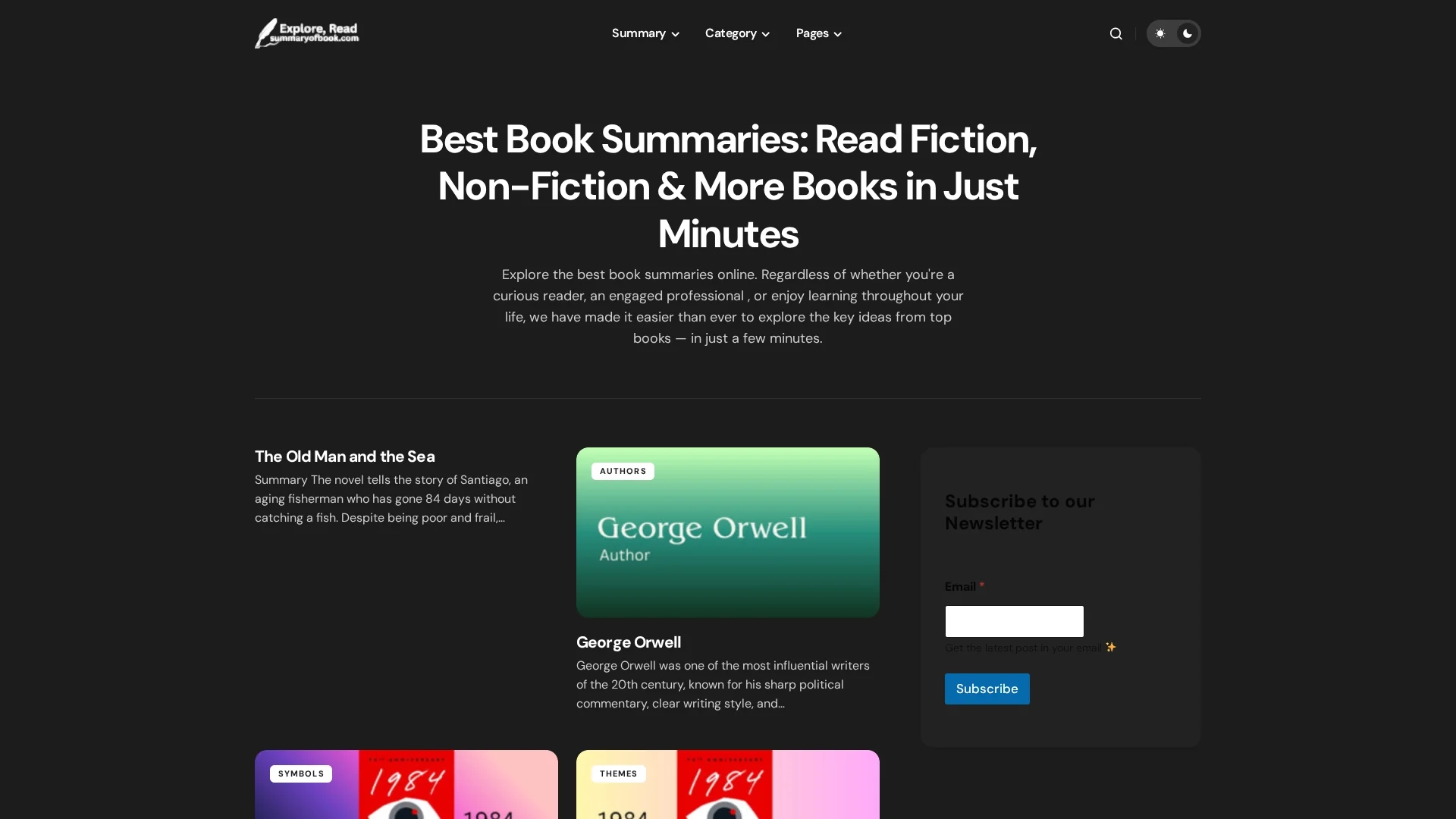 summary-of-book-chatgpt homepage