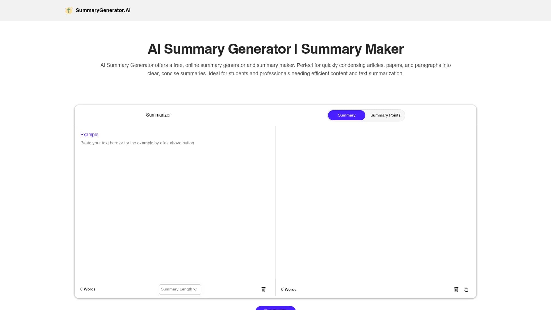 summarygenerator-ai homepage