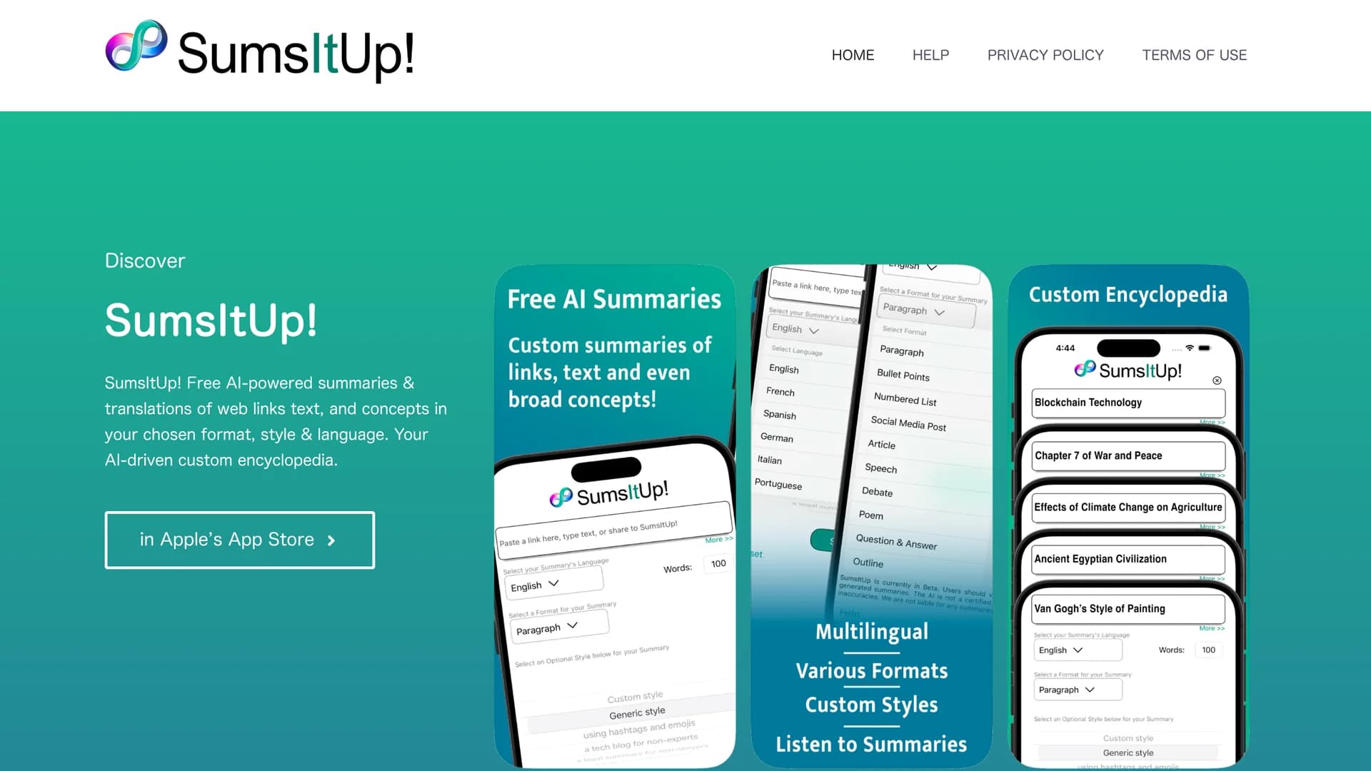sumsitup homepage