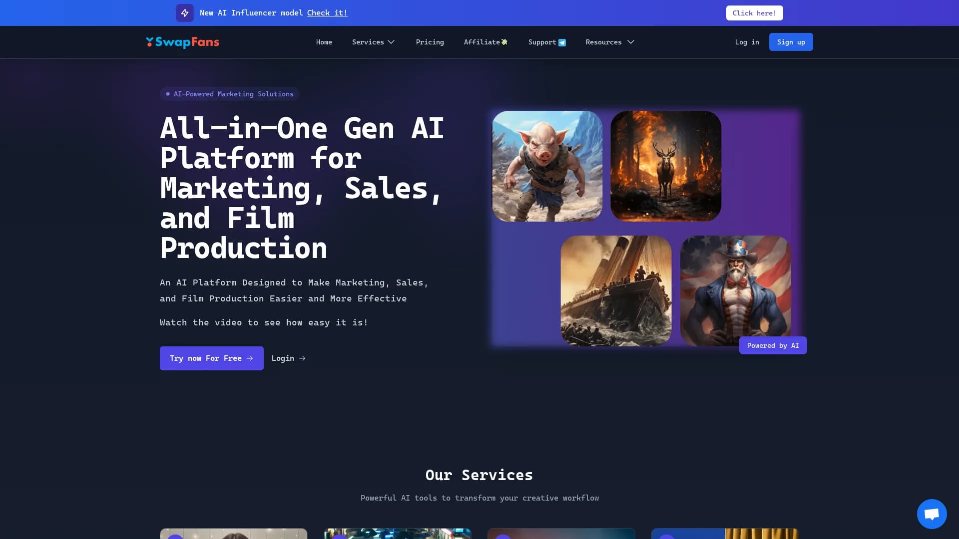 swapfans homepage