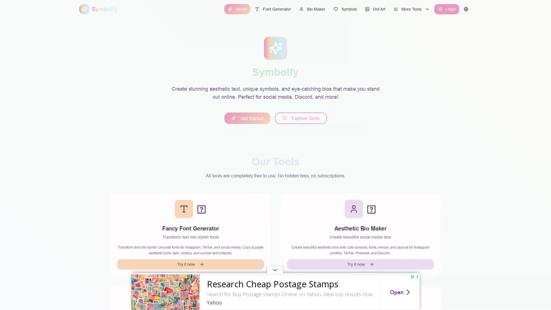 symbolfy homepage