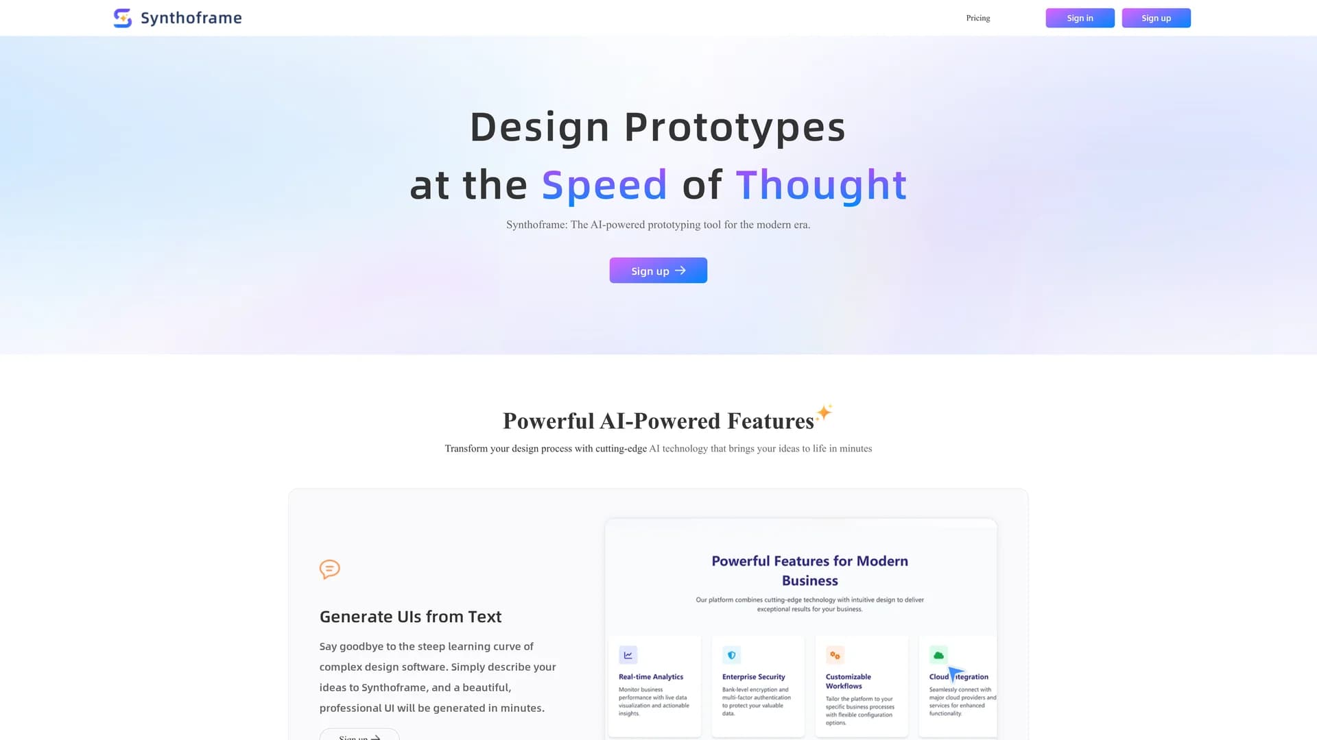 synthoframe homepage