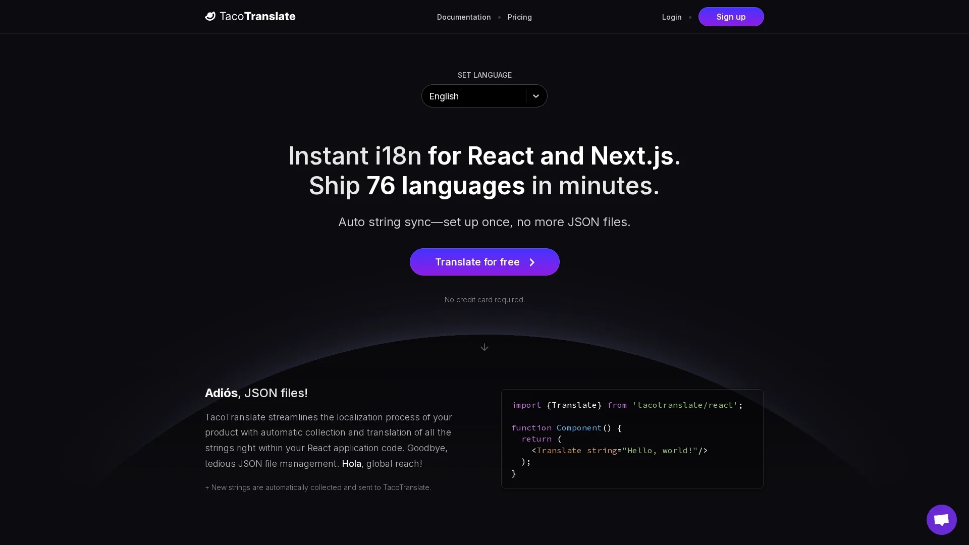 tacotranslate homepage