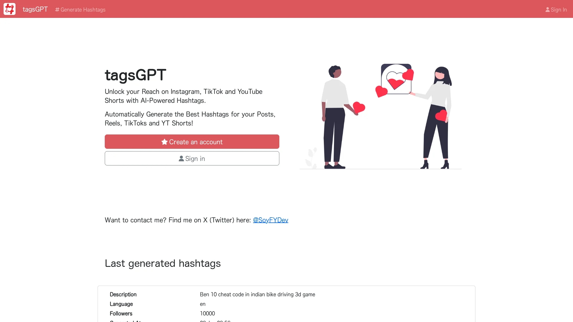tagsgpt homepage