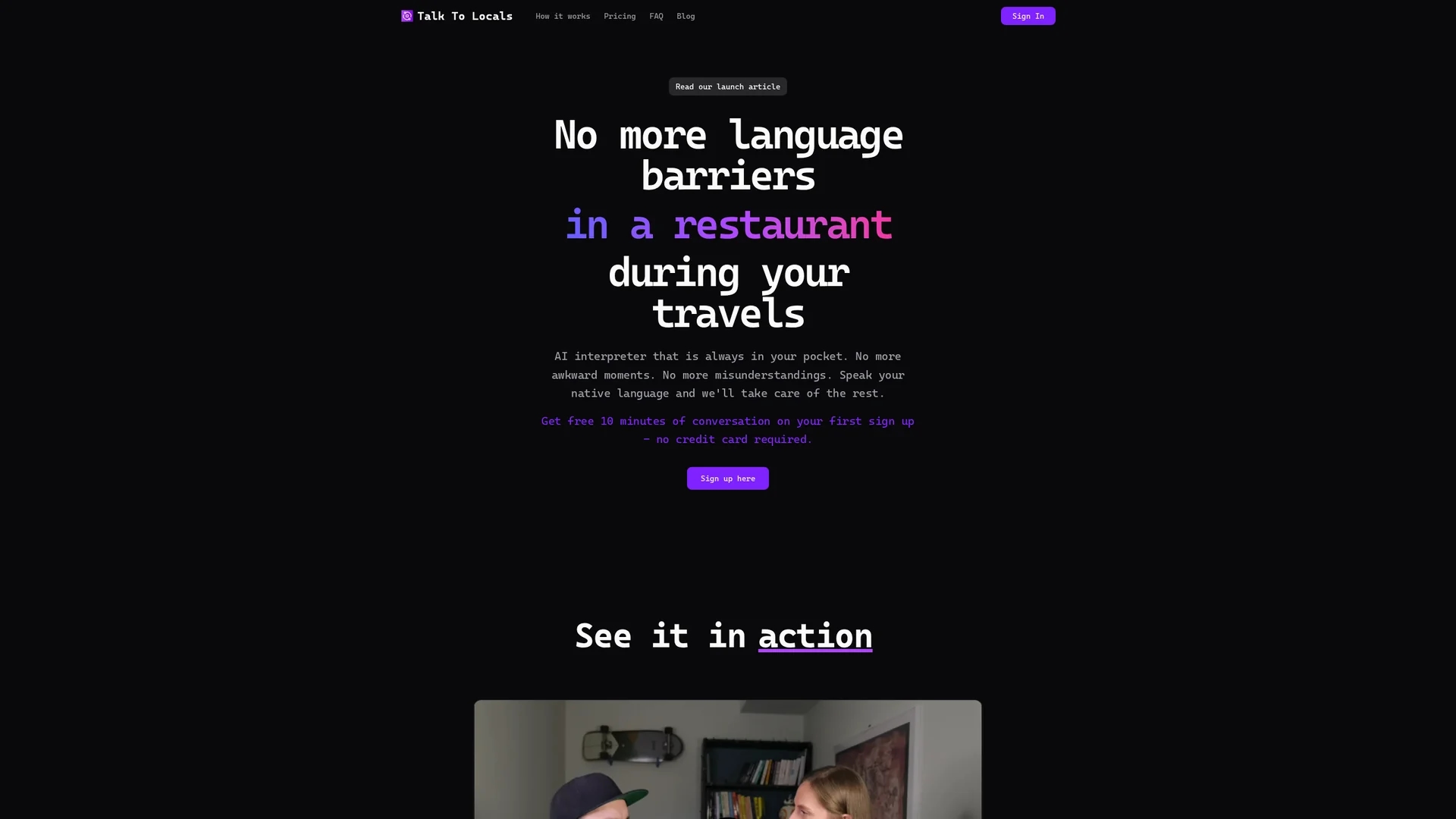 talk-to-locals homepage