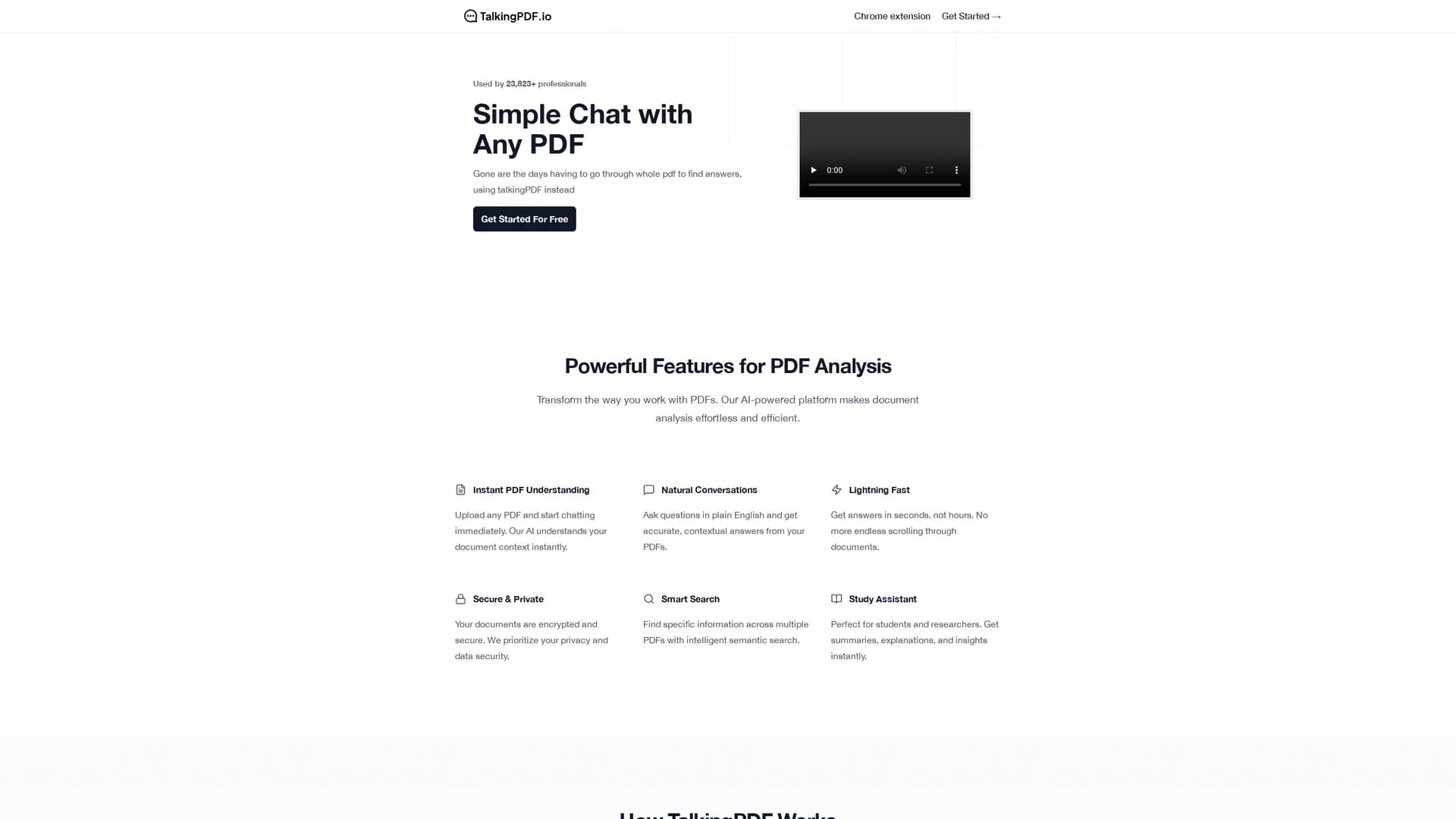 talkingpdf-io-chat-with-any-pdf homepage
