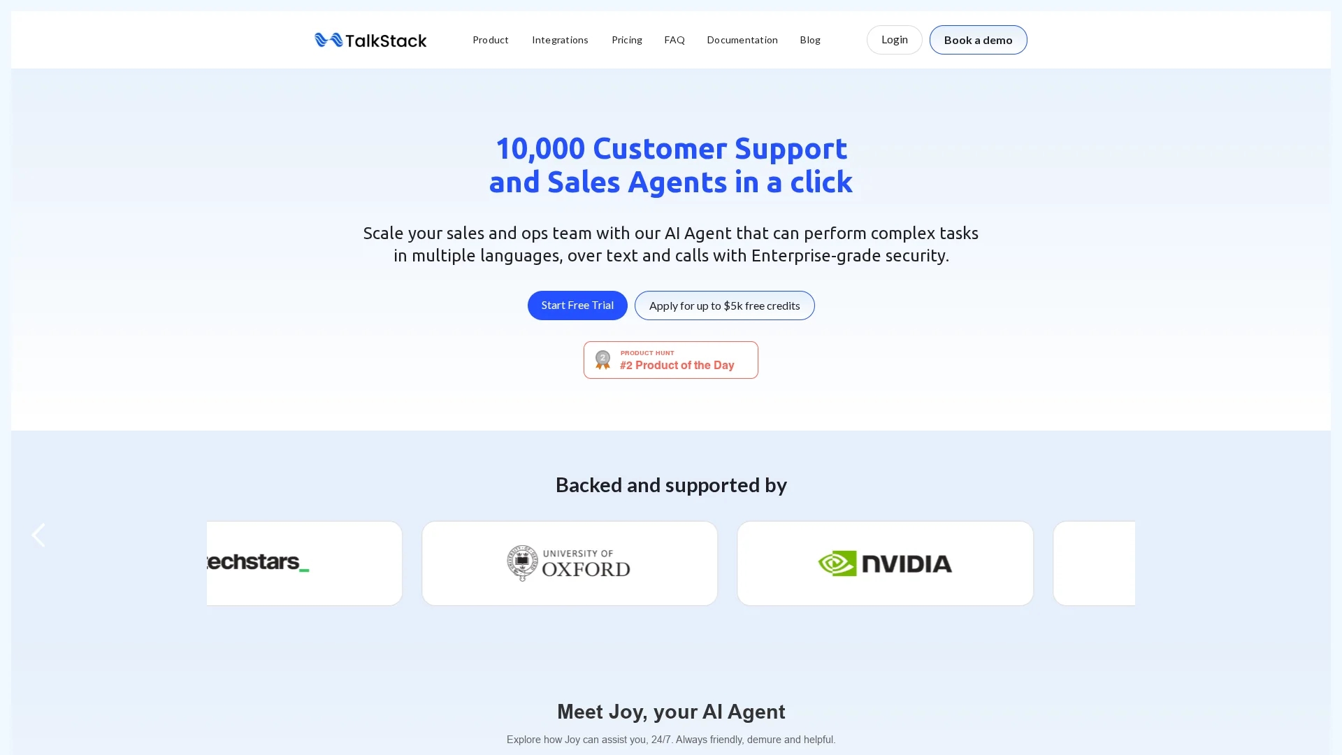 talkstack-ai homepage