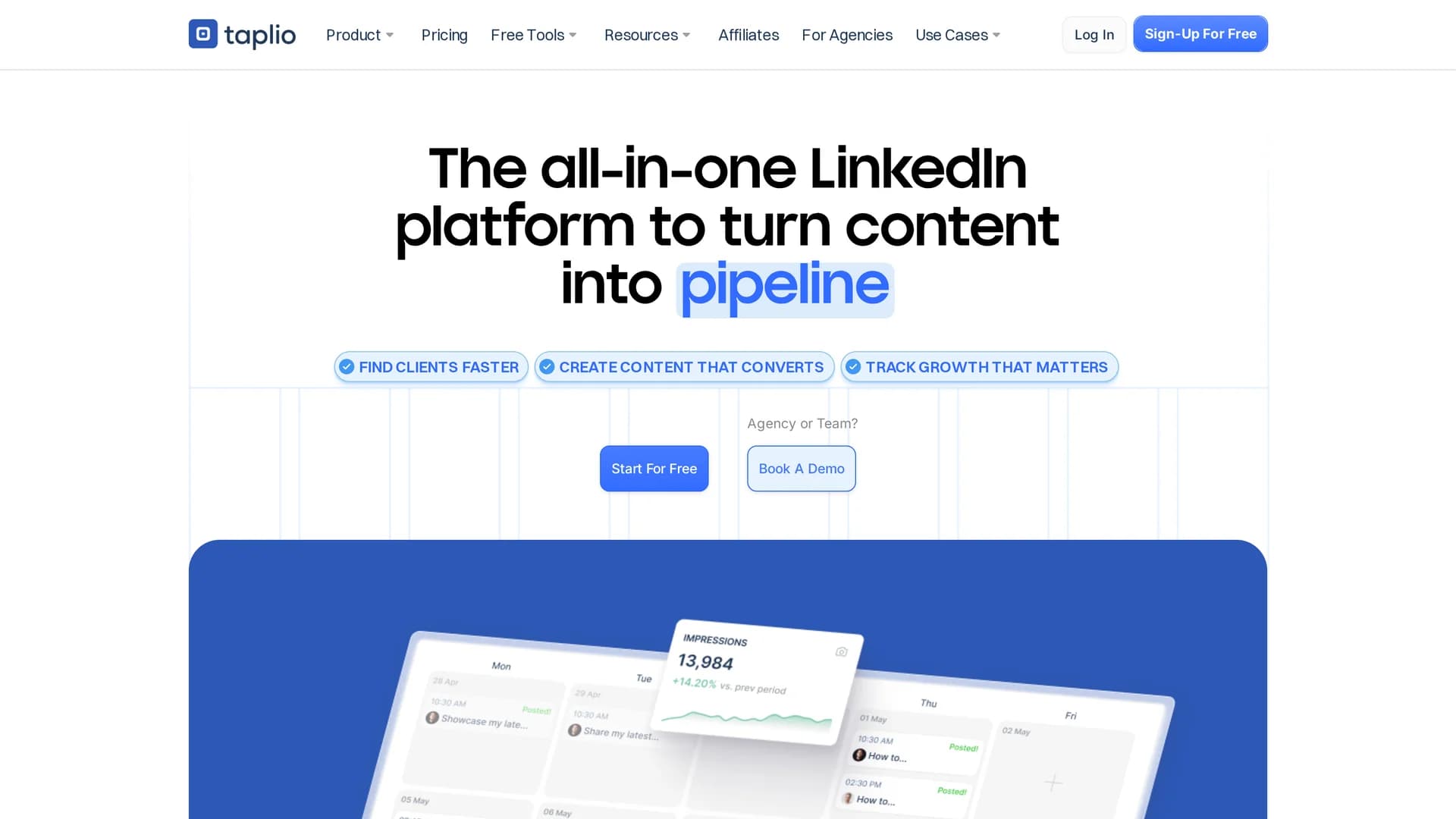 taplio homepage