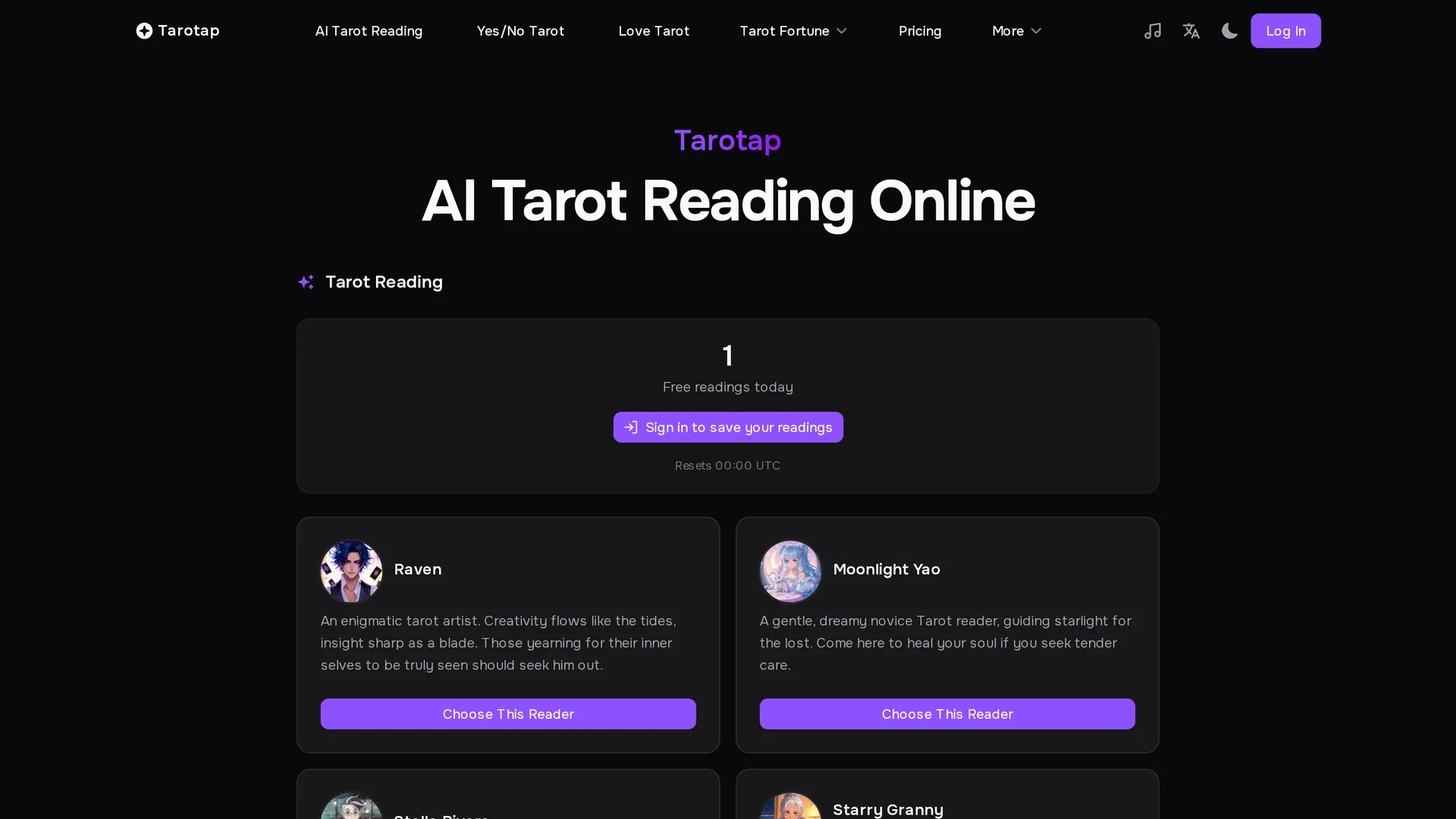 tarotap homepage