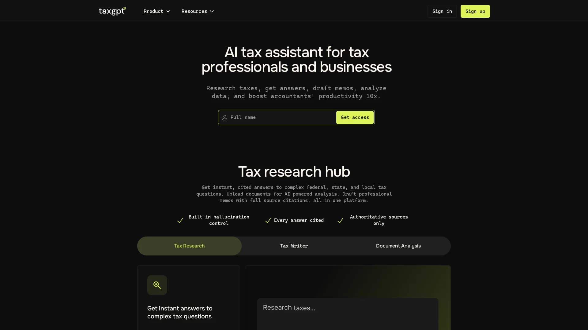taxgpt homepage