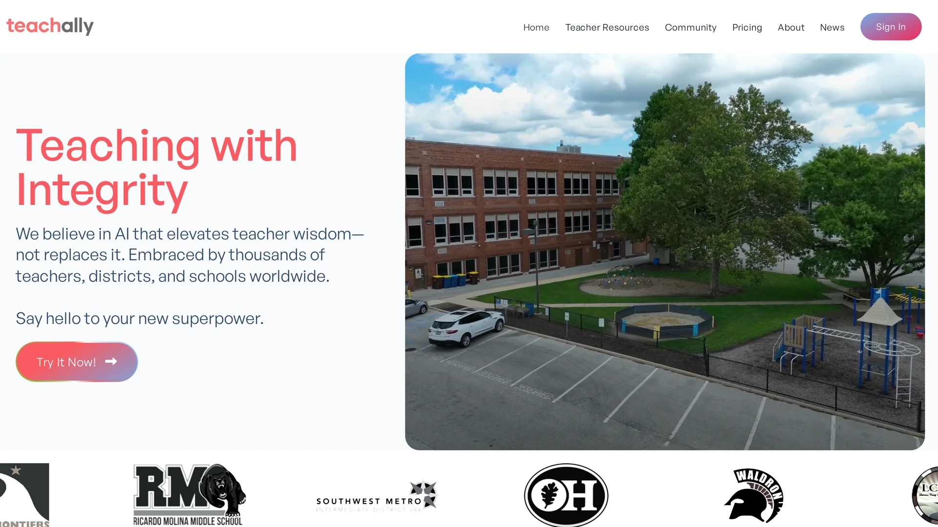teachally homepage