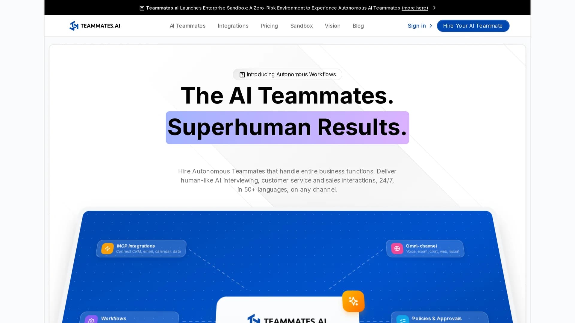 teammates-ai homepage