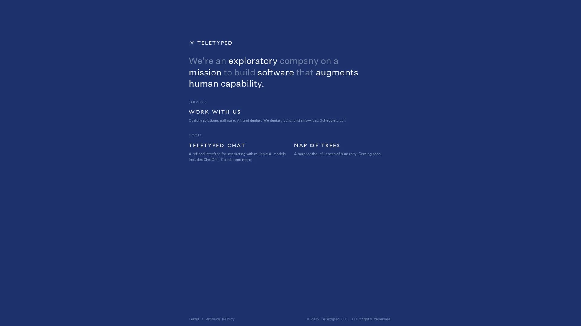 teletyped homepage