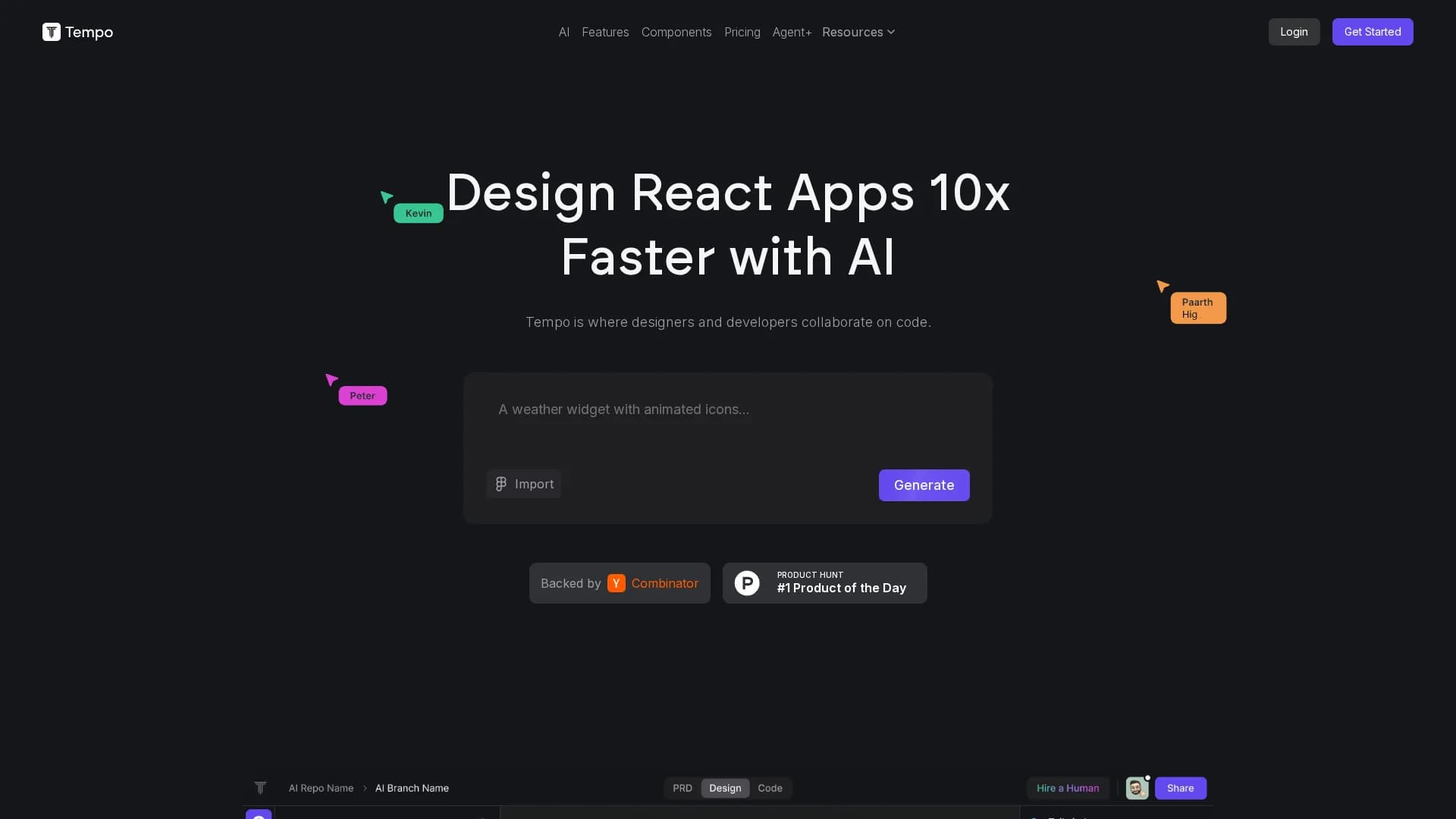 tempo homepage