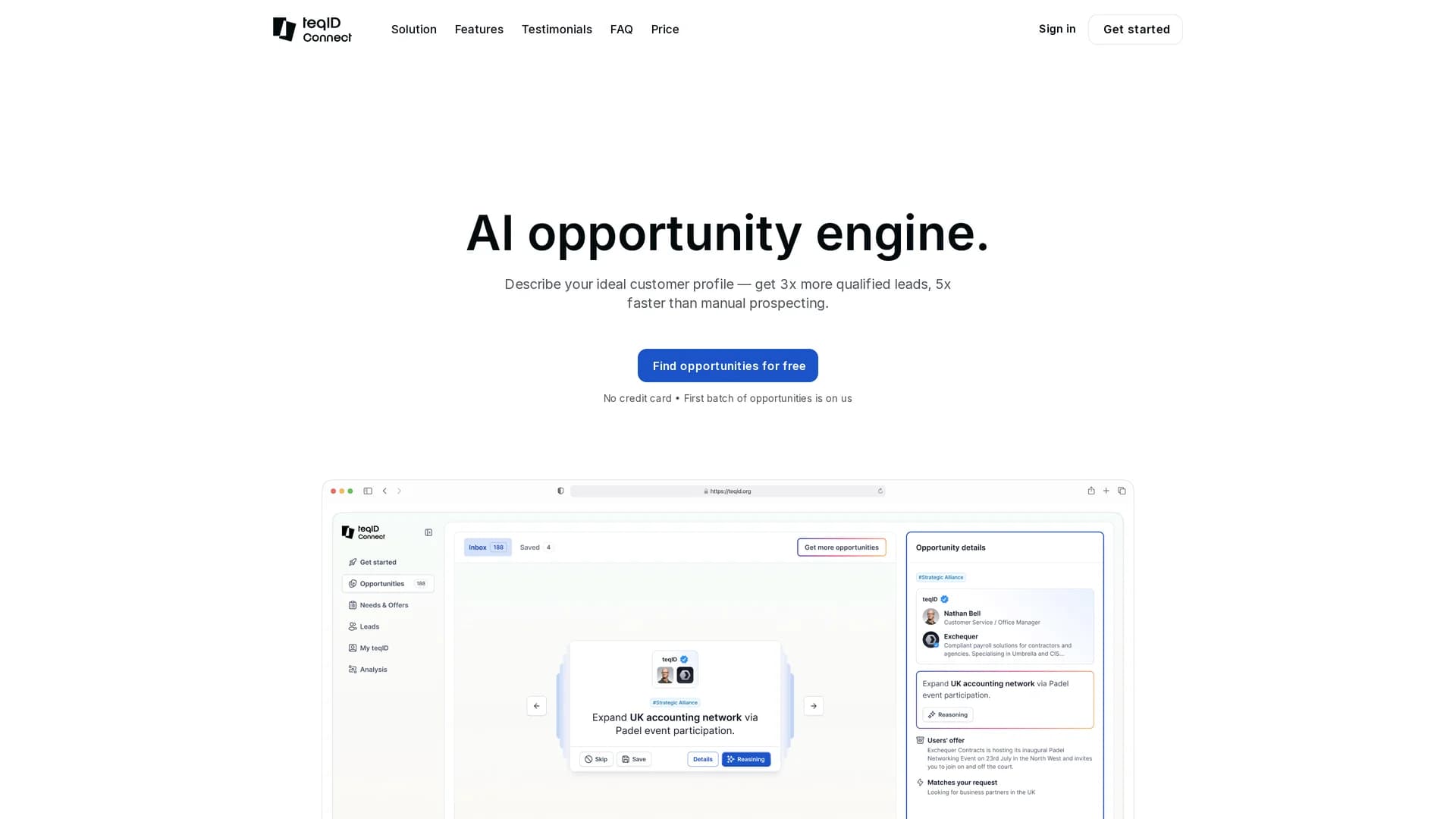 teqid-connect homepage