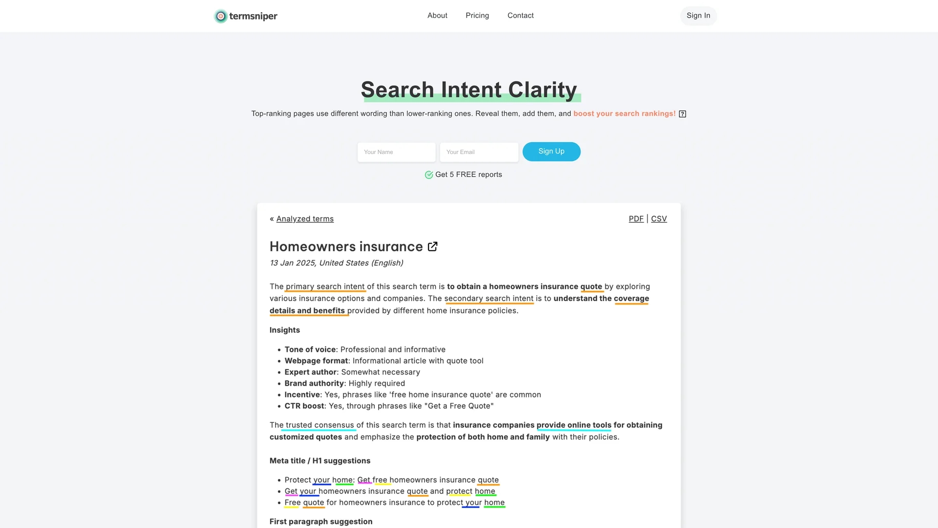 termsniper homepage