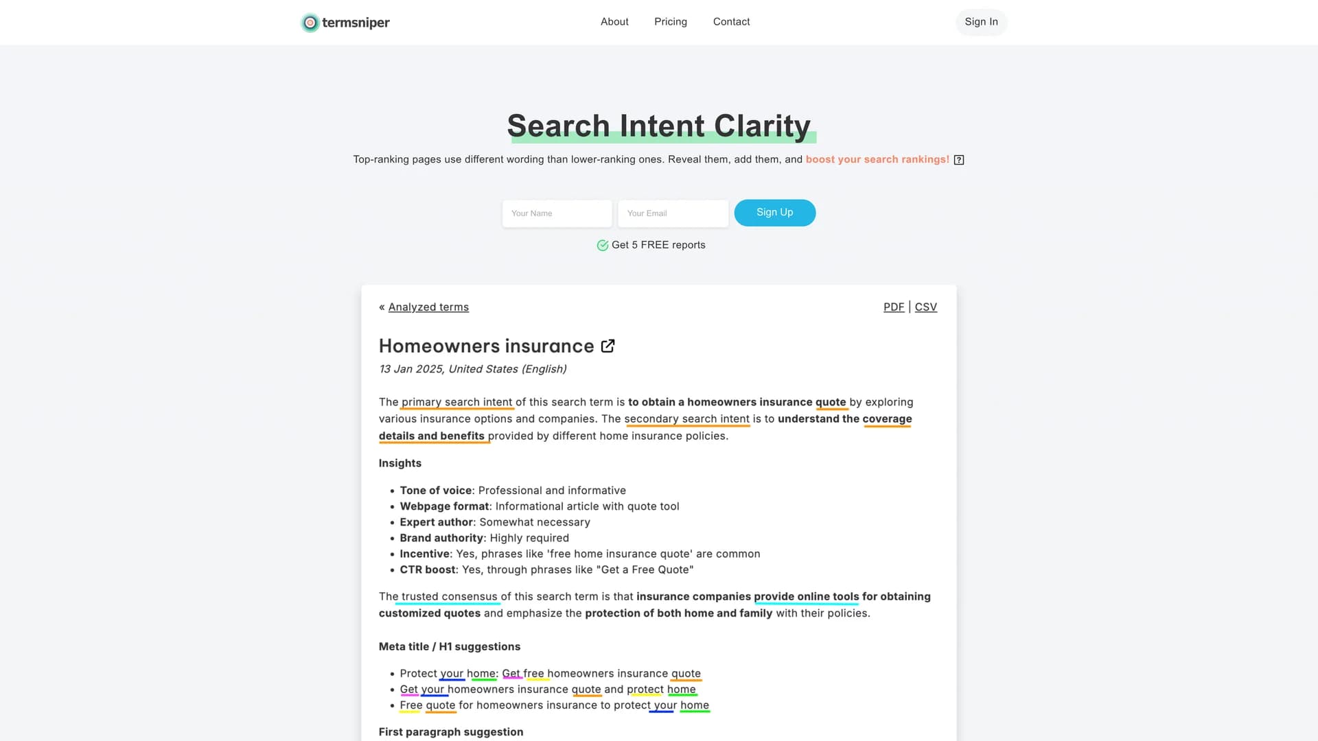 termsniper homepage