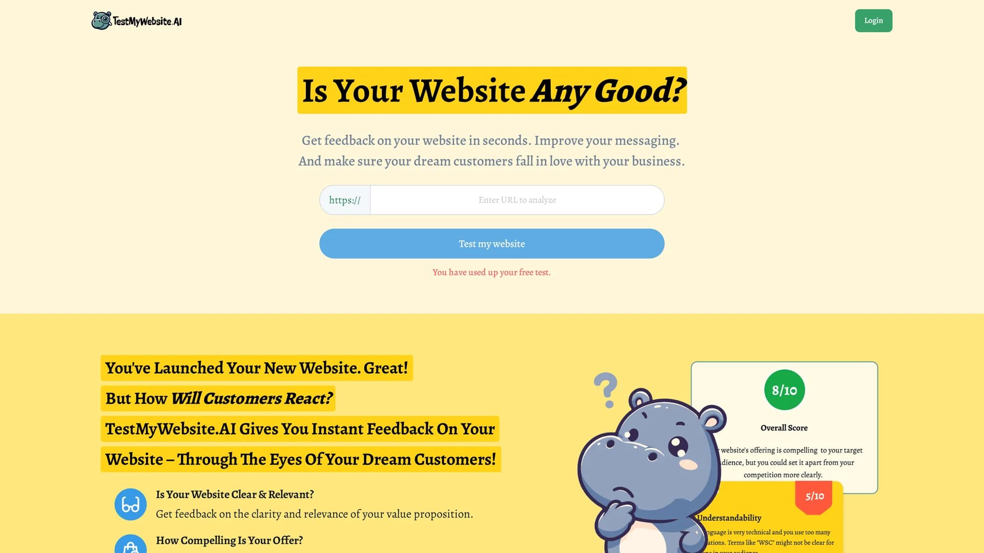 testmywebsite-ai homepage