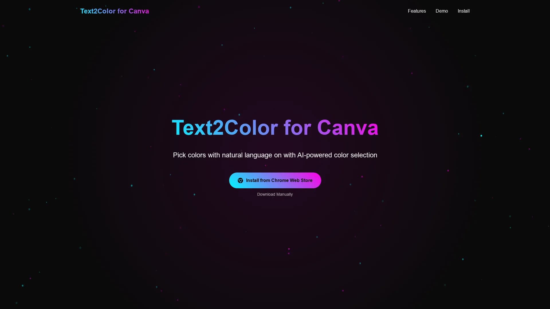 text2color-for-canva homepage