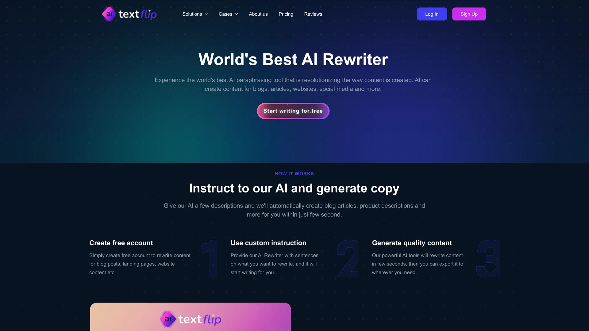textflip-ai homepage