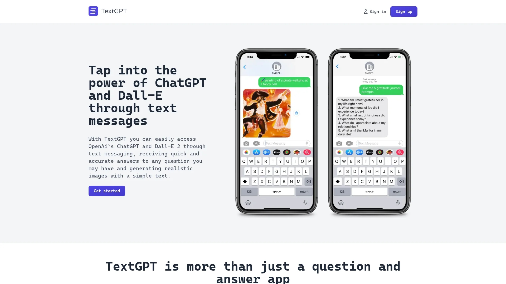 textgpt homepage