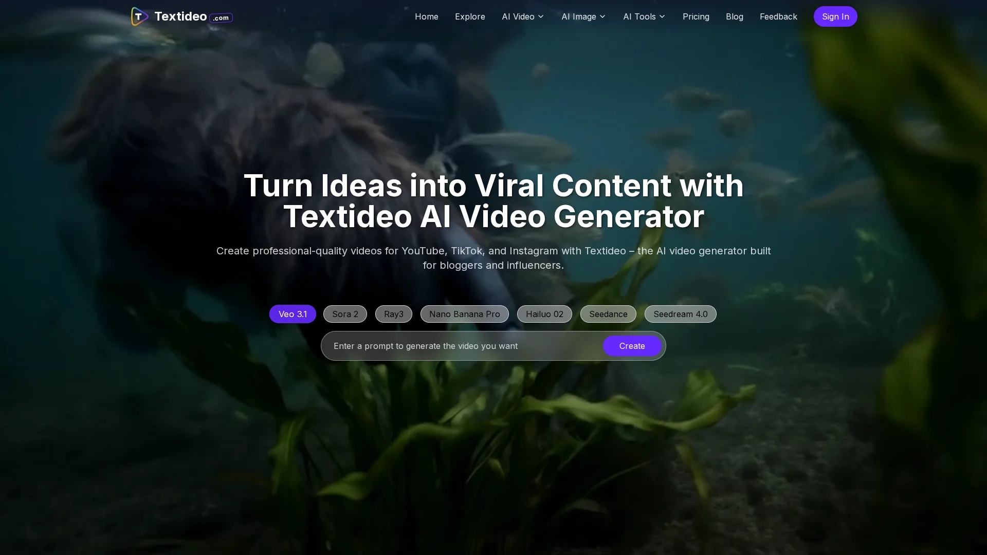textideo homepage