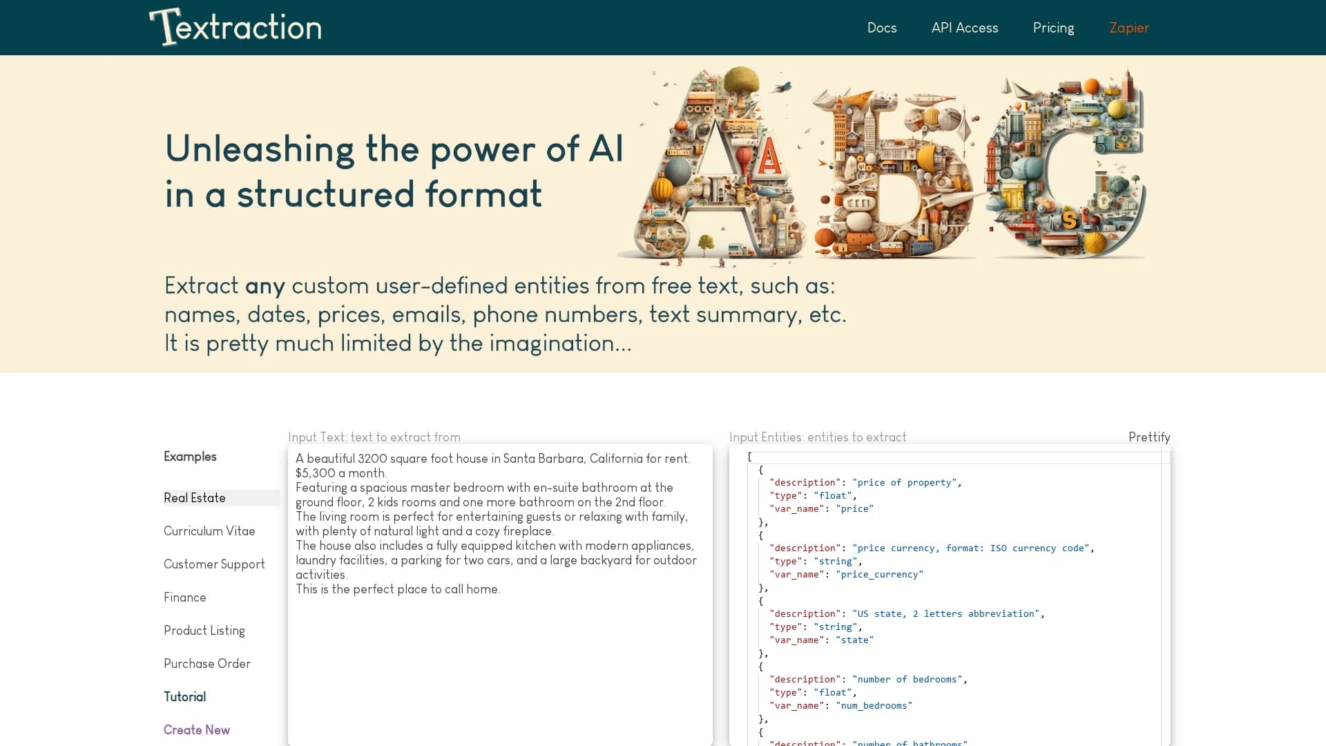 textraction-ai homepage