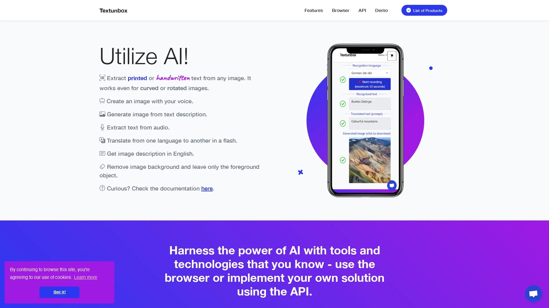 textunbox homepage