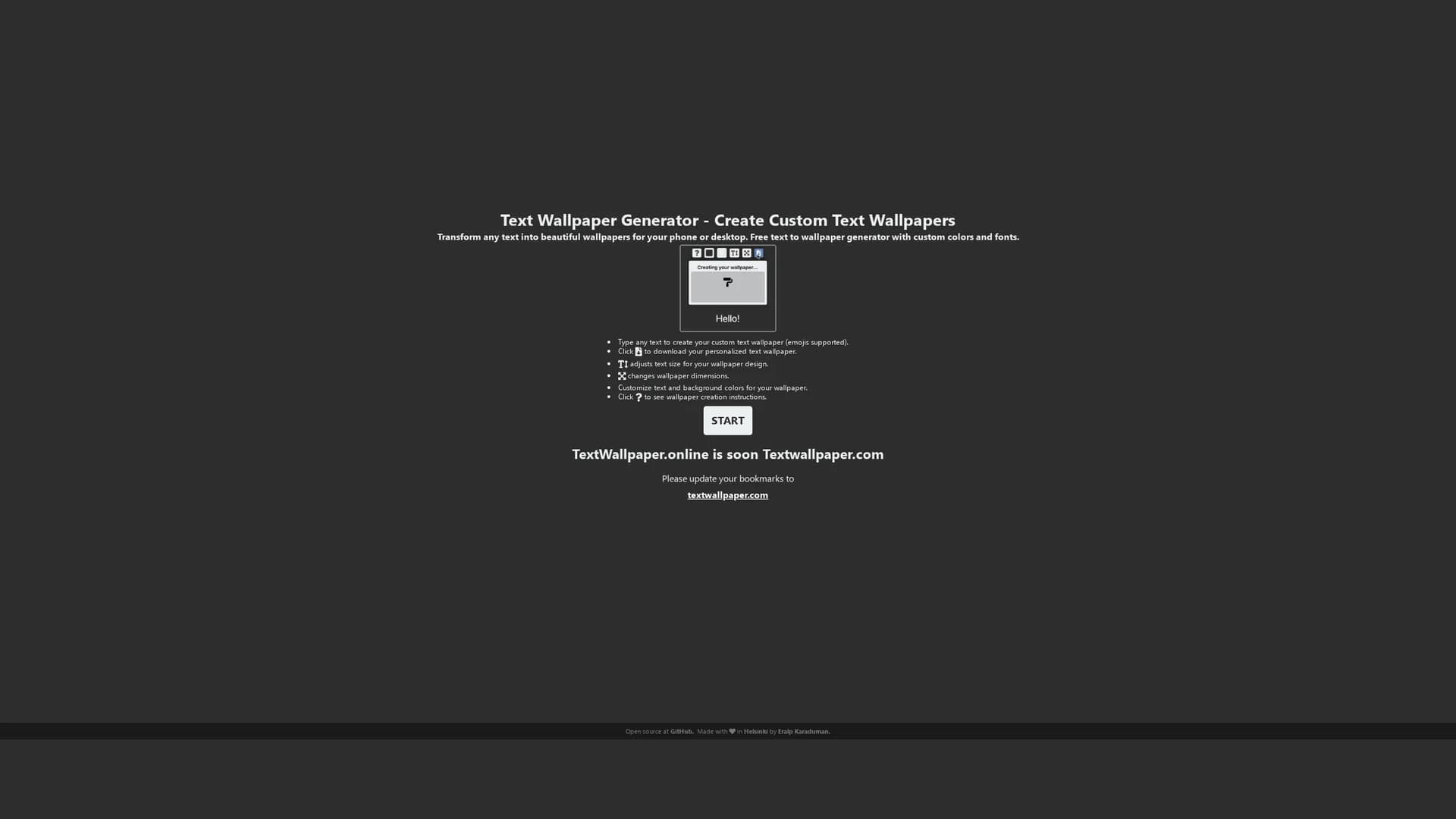 textwallpaper homepage