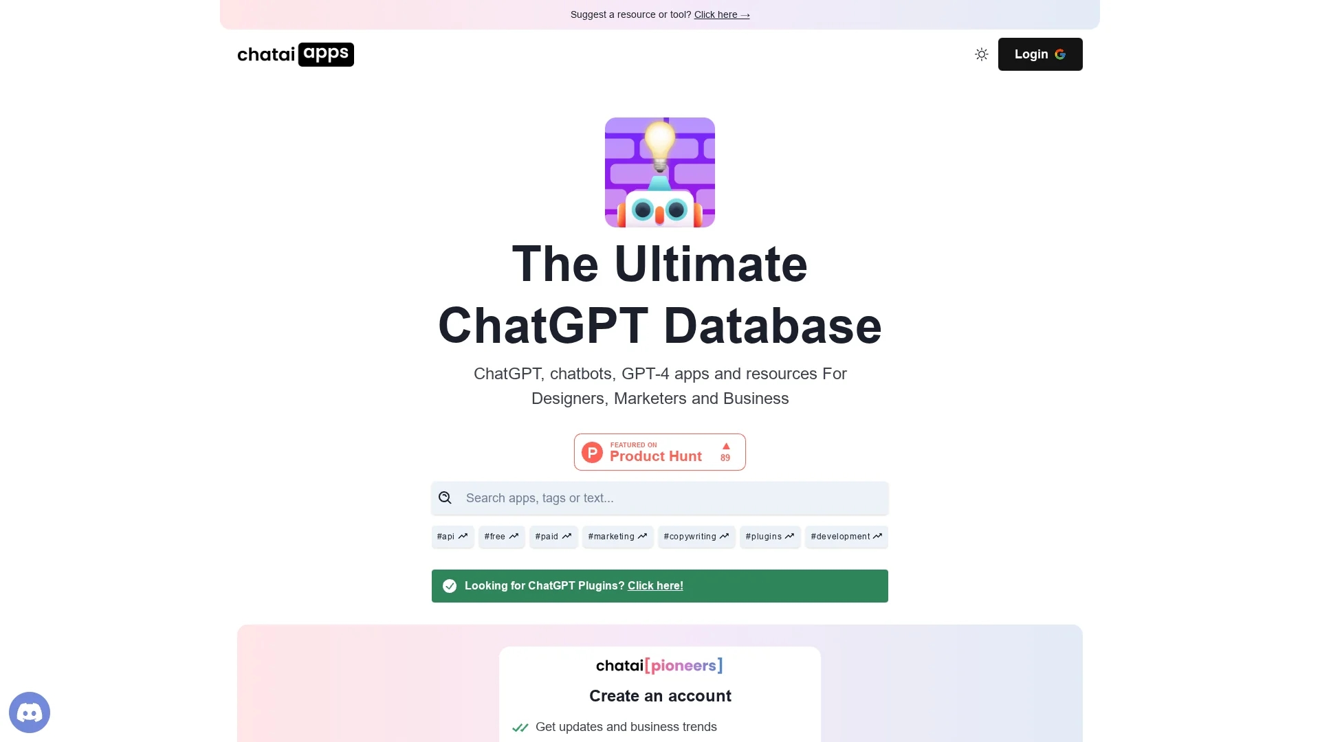 the-ultimate-chatgpt-tools-directory homepage