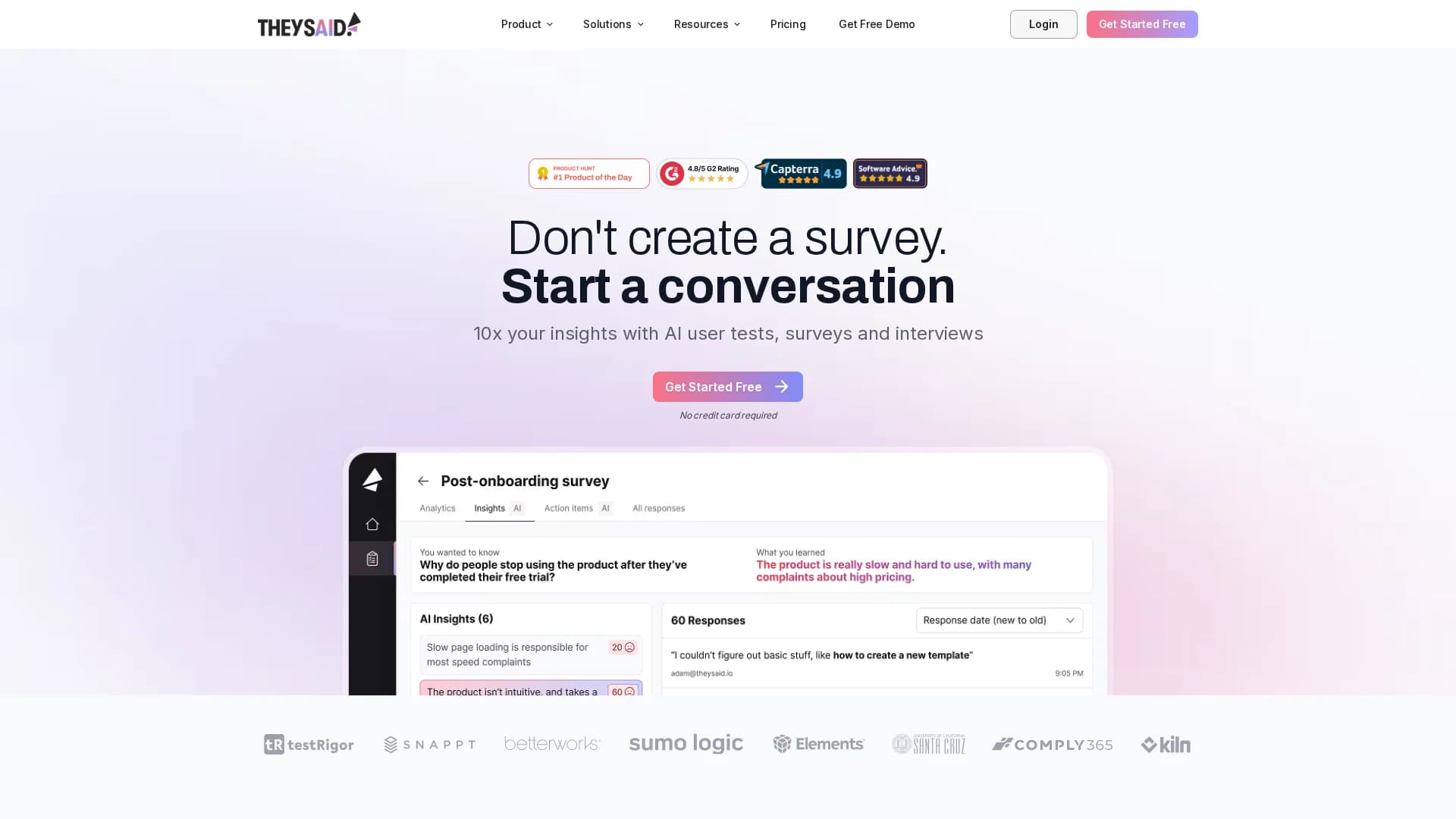theysaid homepage