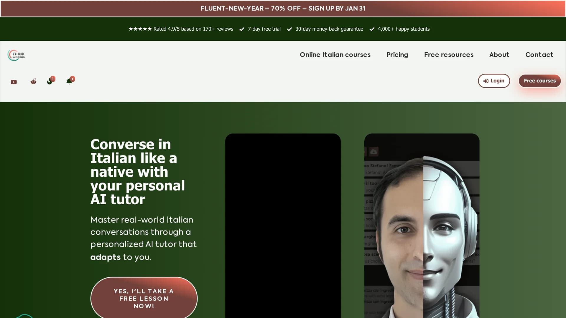 think-in-italian-ai-language-tutor homepage