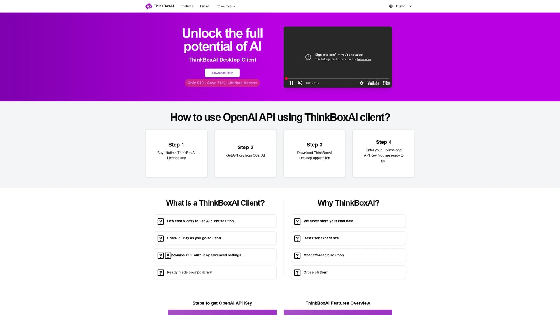 thinkboxai homepage