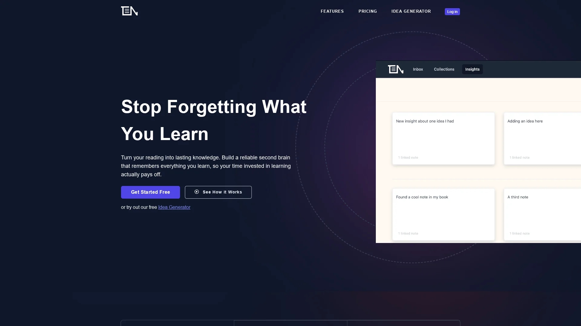 thinkernotes homepage