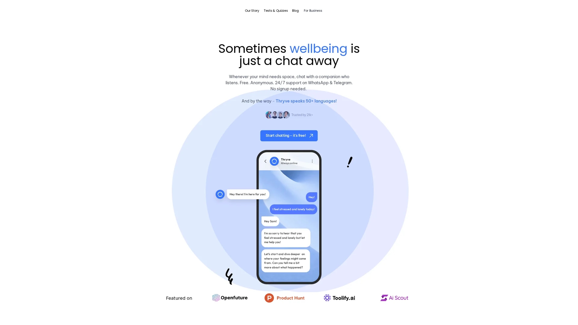 thryve-chat homepage