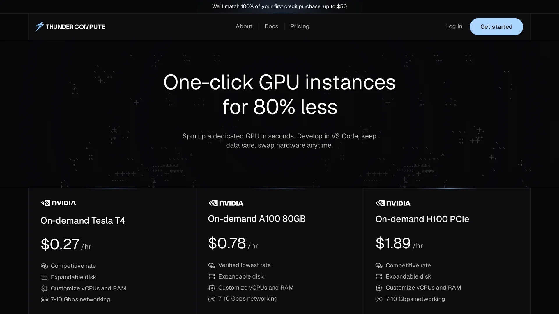 thunder-compute homepage