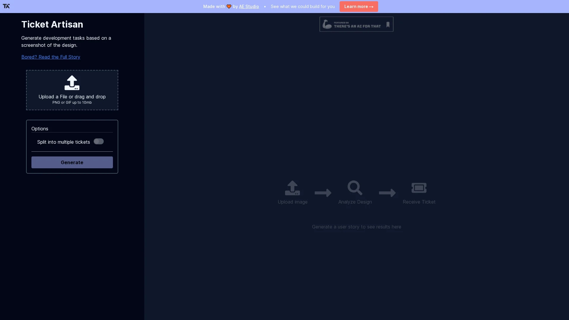 ticket-artisan homepage