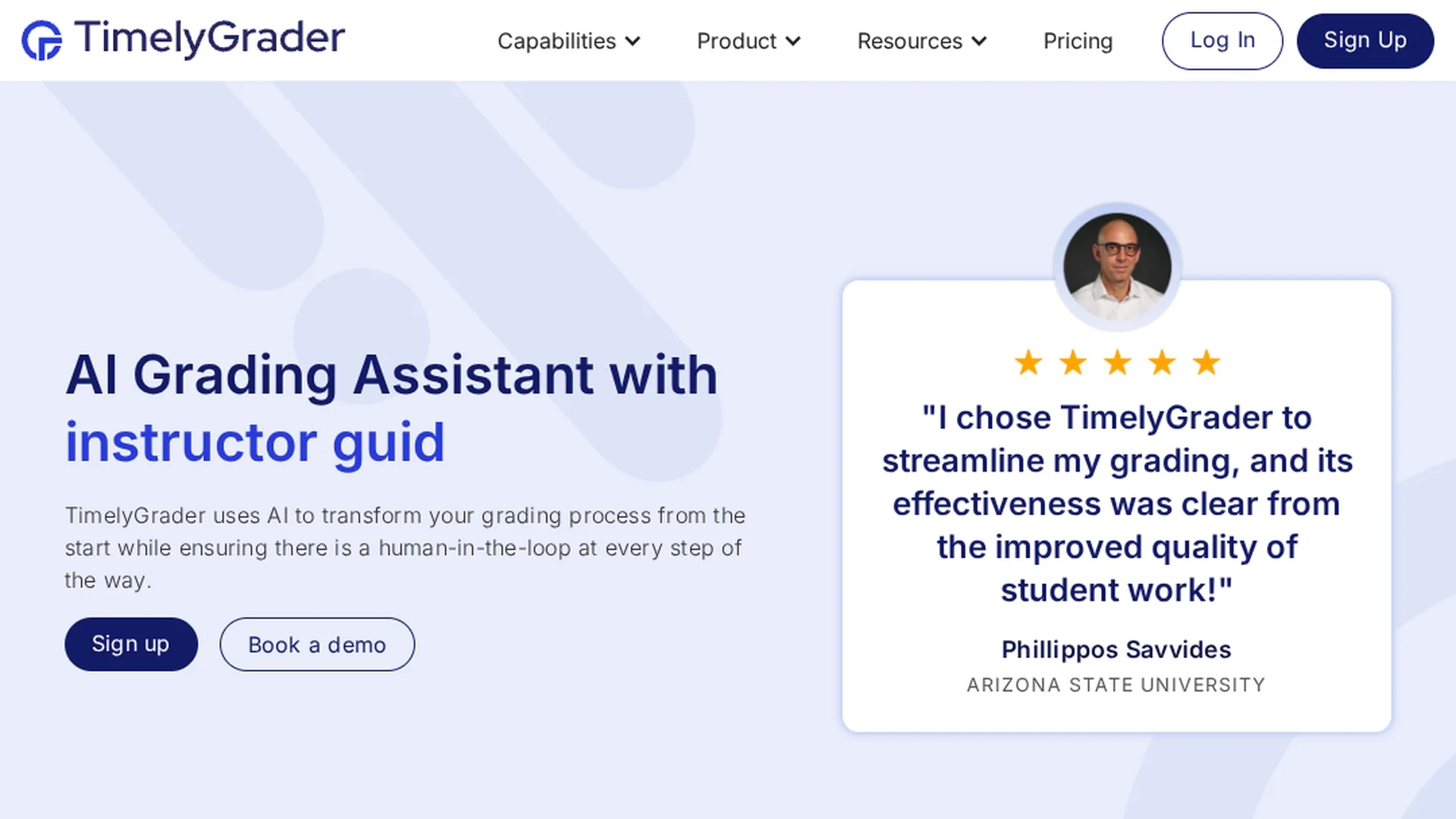 timelygrader homepage