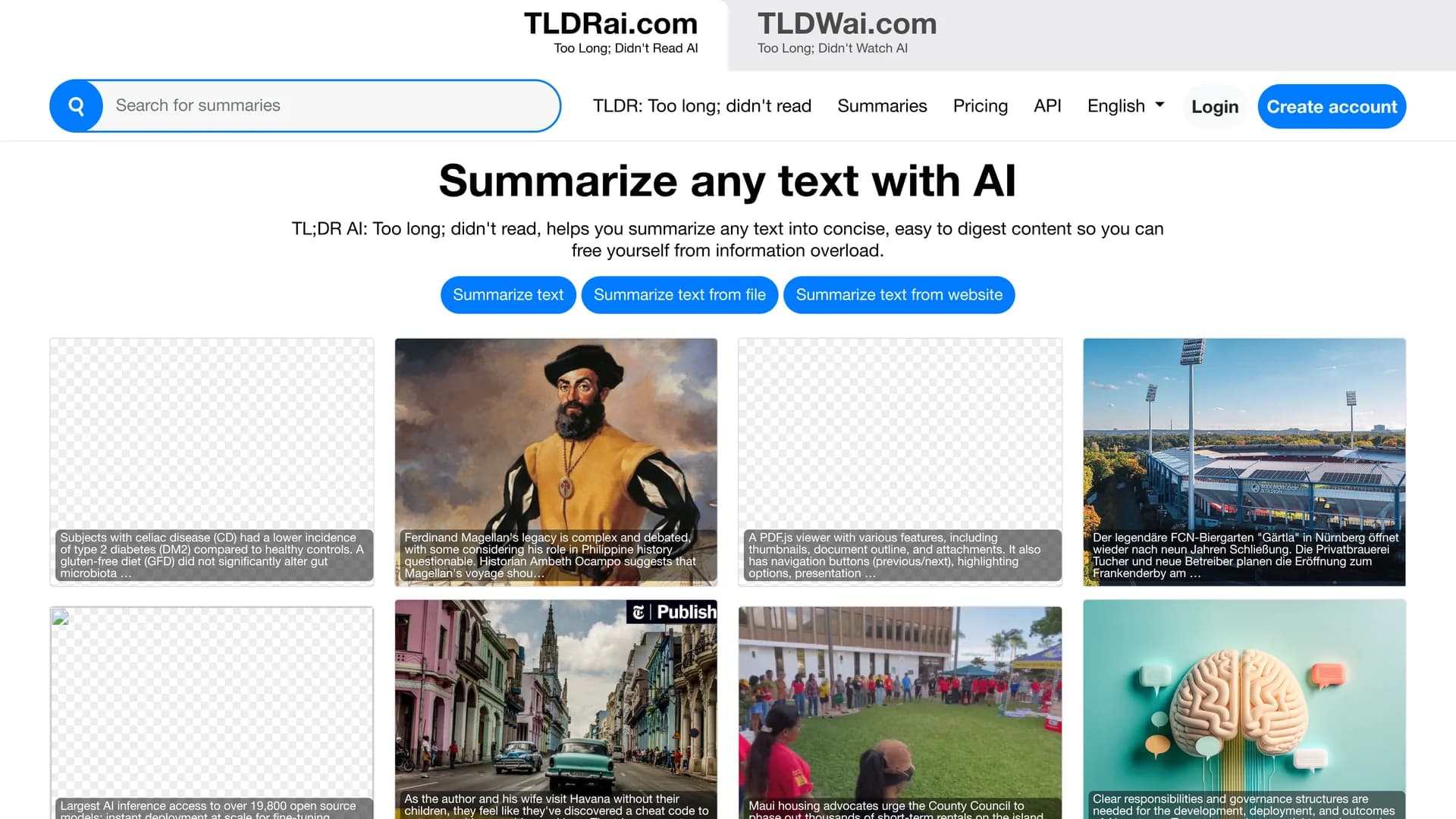 tldrai homepage