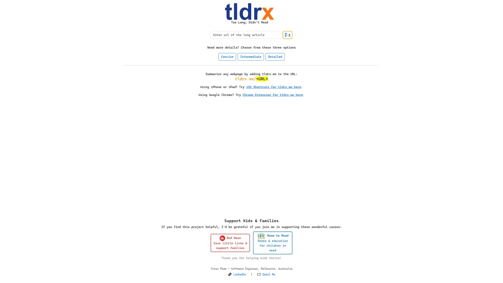 tldrx homepage