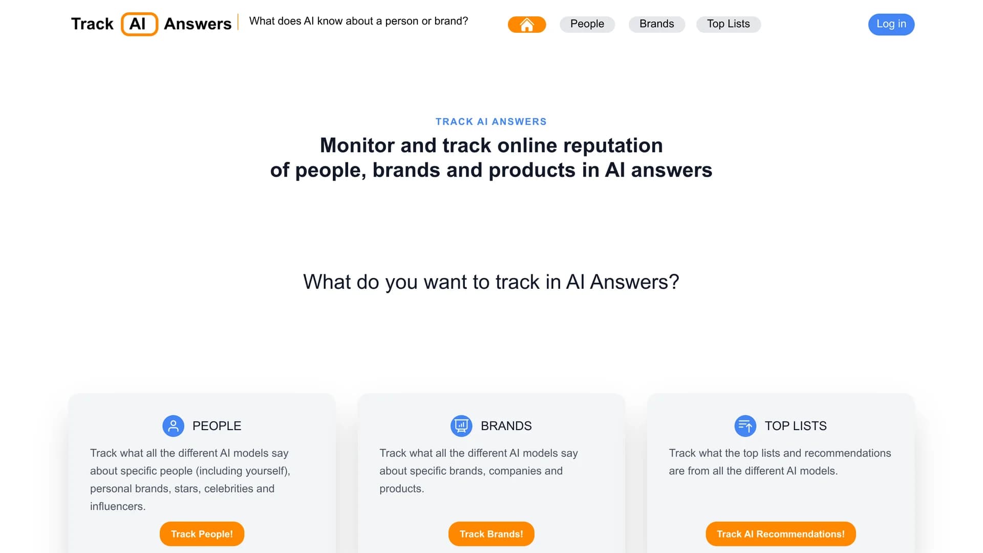 track-ai-answers homepage
