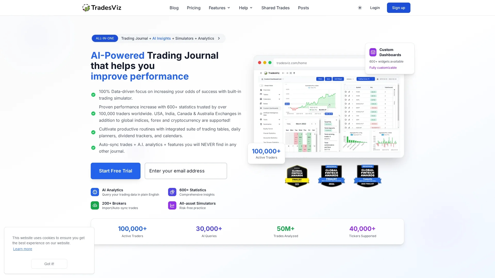 tradesviz homepage