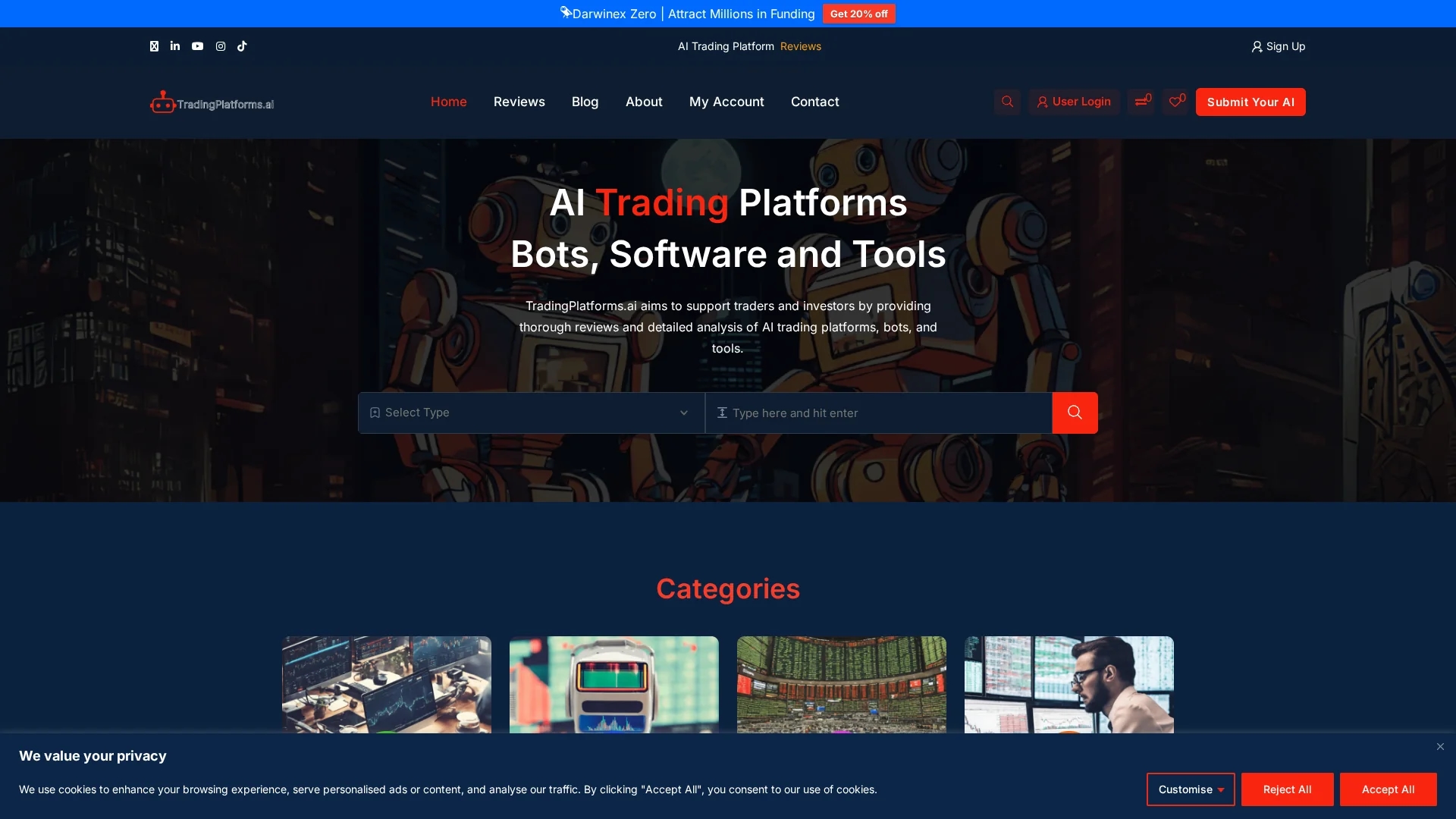 tradingplatforms-ai homepage