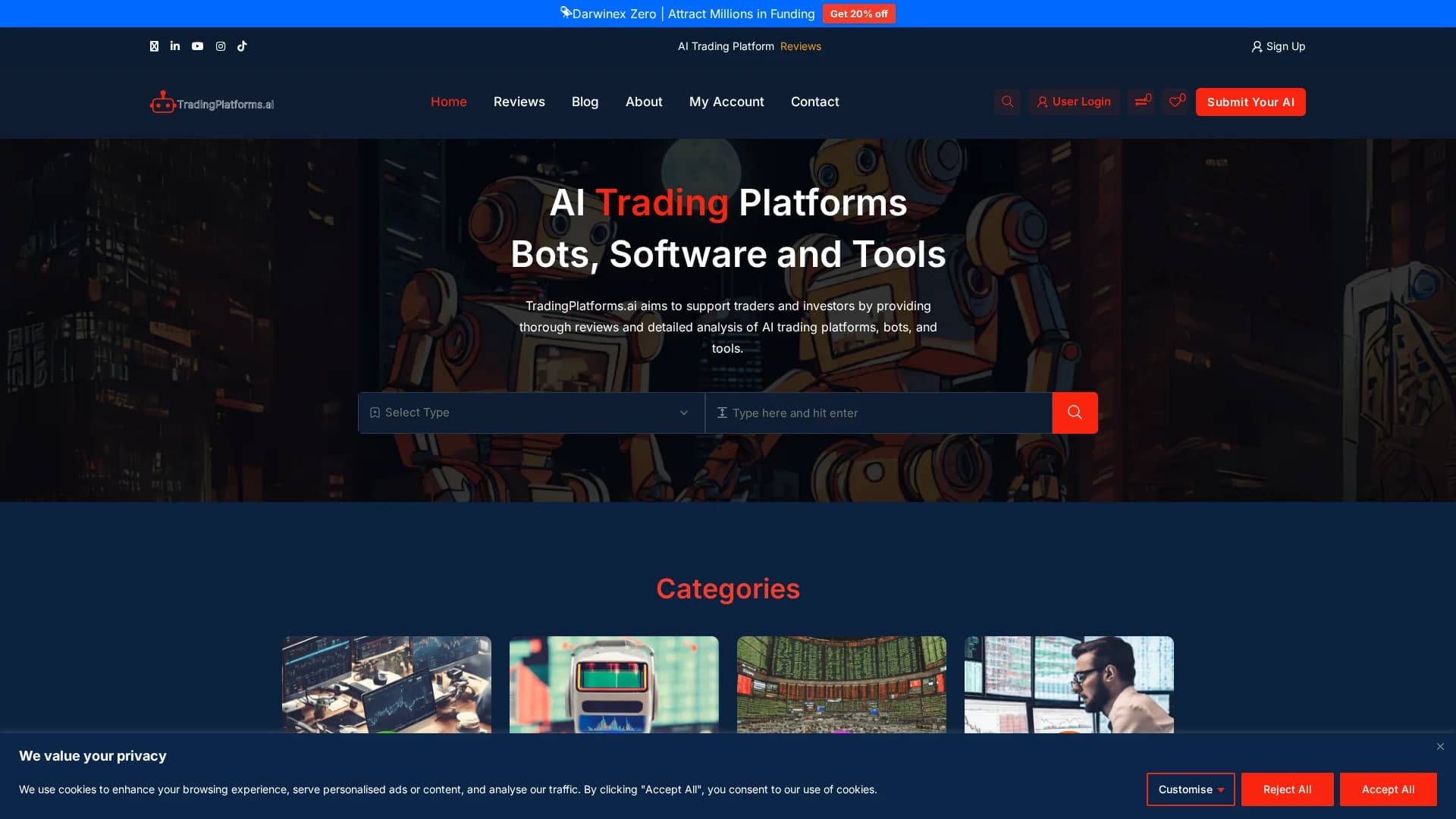 tradingplatforms-ai homepage