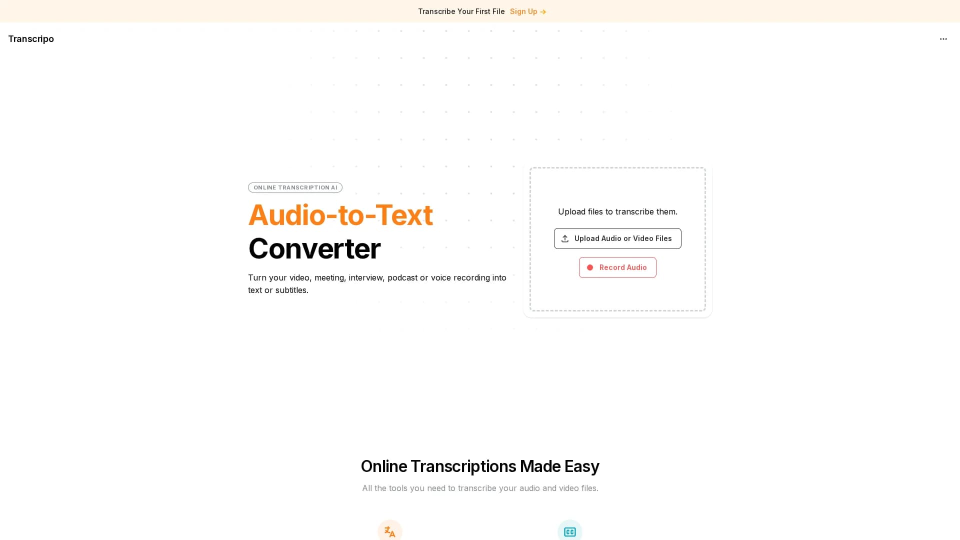 transcripo homepage