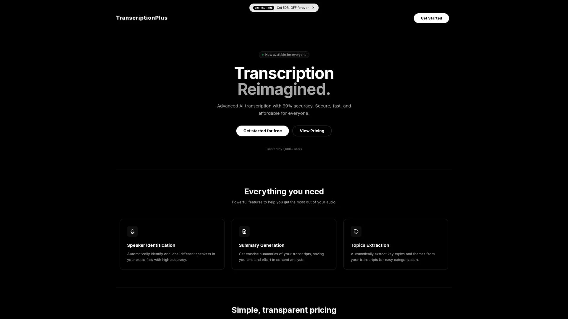 transcriptionplus homepage
