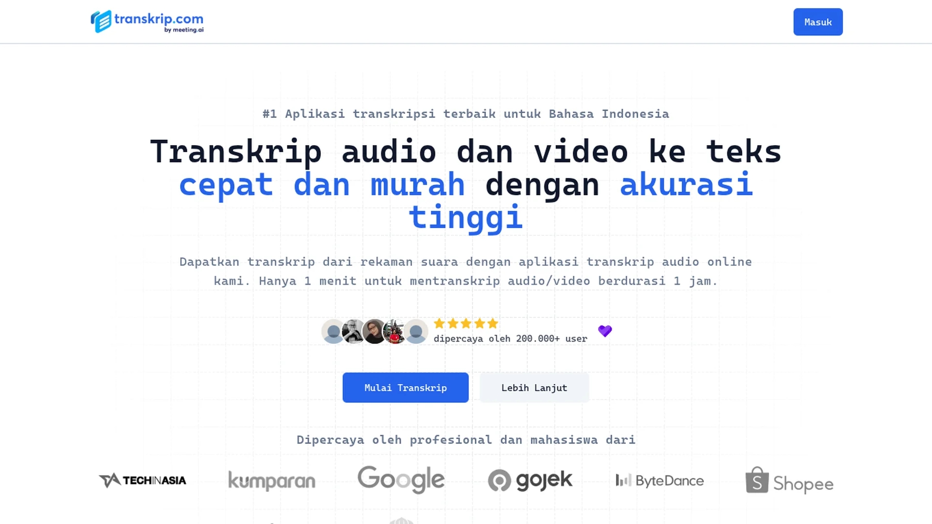 transkrip-xyz homepage